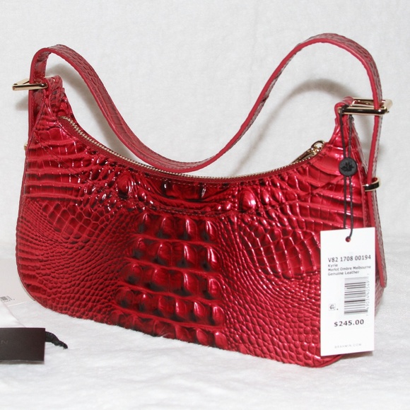 BRAHMIN Kyrie Shoulder Bag Purse Handbag Merlot Ombre Melbourne Leather - Picture 5 of 8